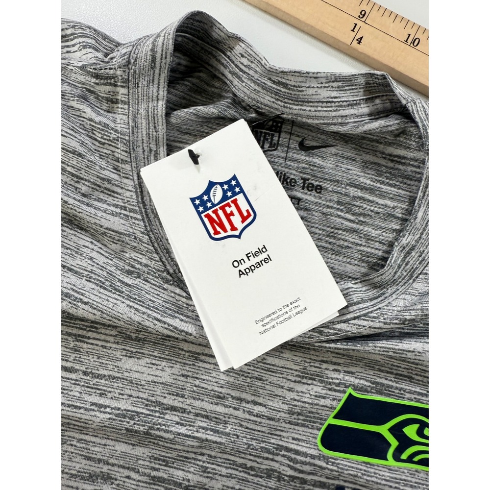 Nike Seattle Seahawks NFL Dri-FIT Mens Shirt Grey Medium On Field Apparel New - Picture 3 of 10
